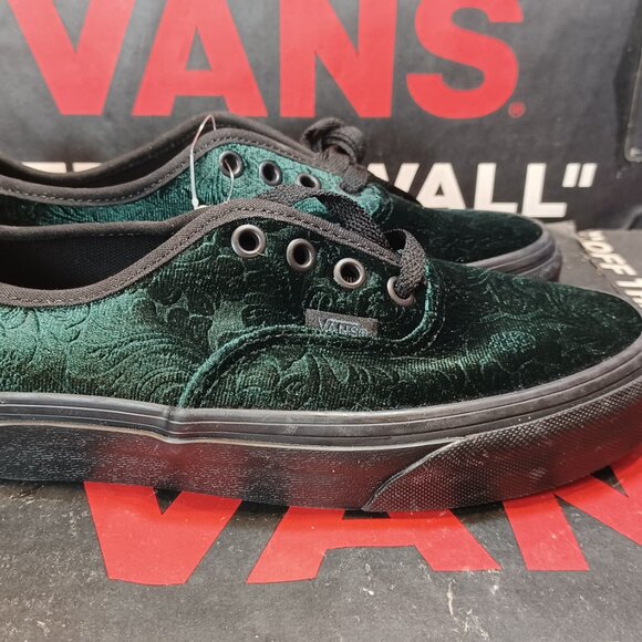 Vans Men's 4.5/Women's 6 Authentic Jungle Green Velvet Black VN0A5KRD8E8 - Picture 7 of 12